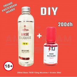 DIY - 250ml Base 70/30  12mg Nicotine  30ml Arome Red Astaire